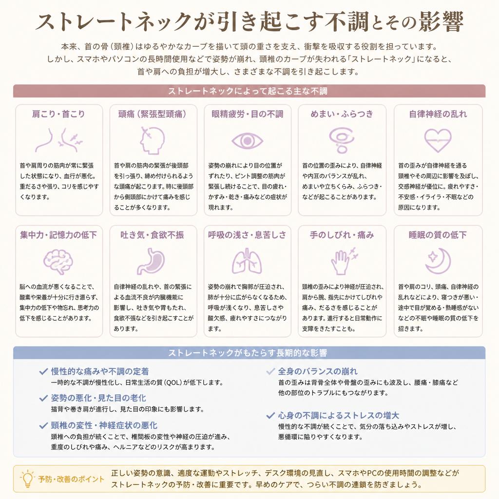 2. ストレートネックが引き起こす不調