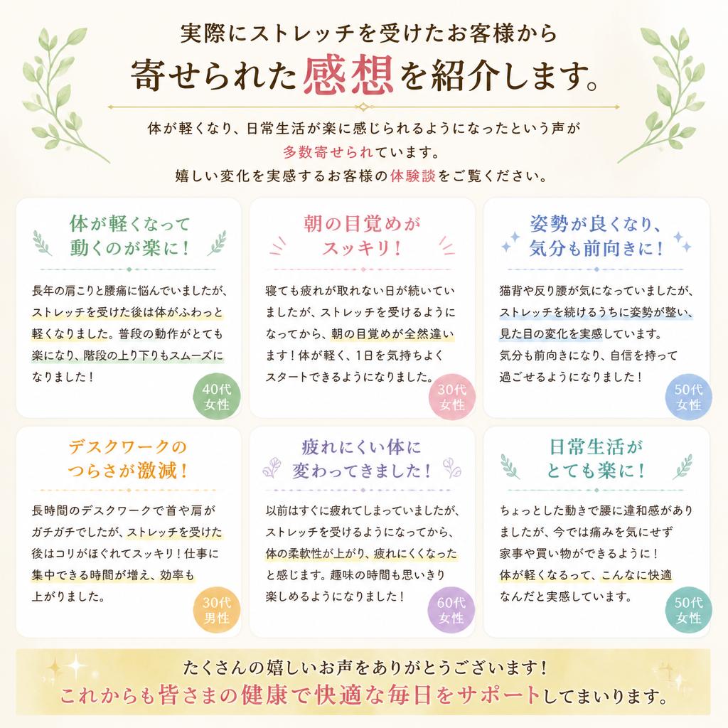 体験したお客様の声