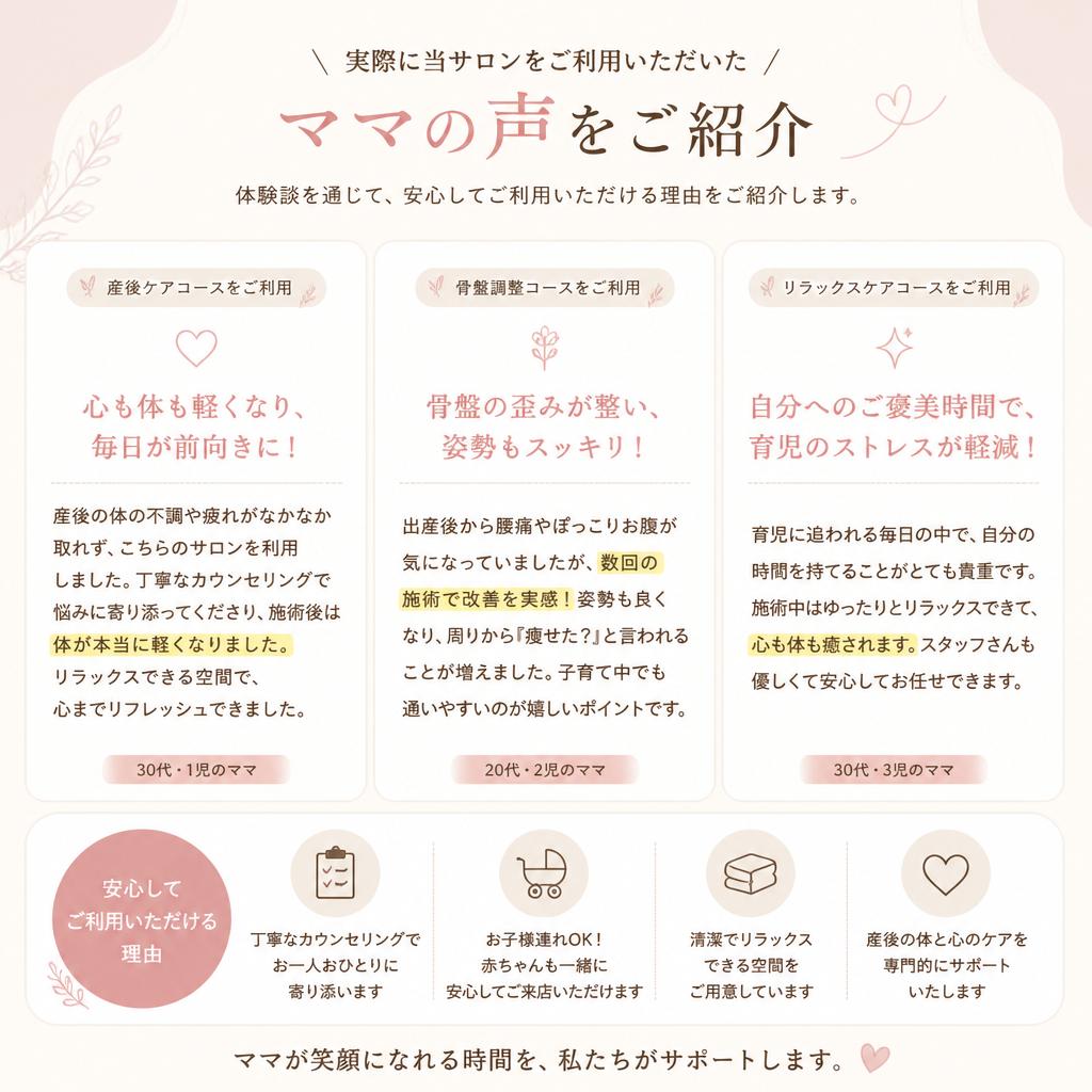 事例紹介：産後ママの声